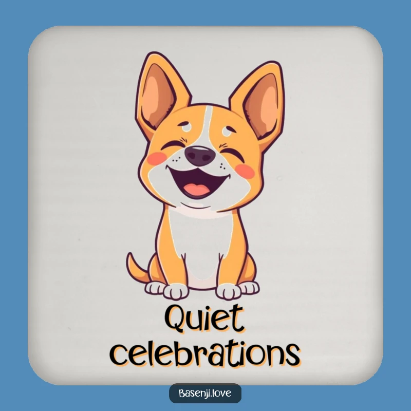 Funny Basenji Joy Coaster: Protect Surfaces with Silent Happiness!