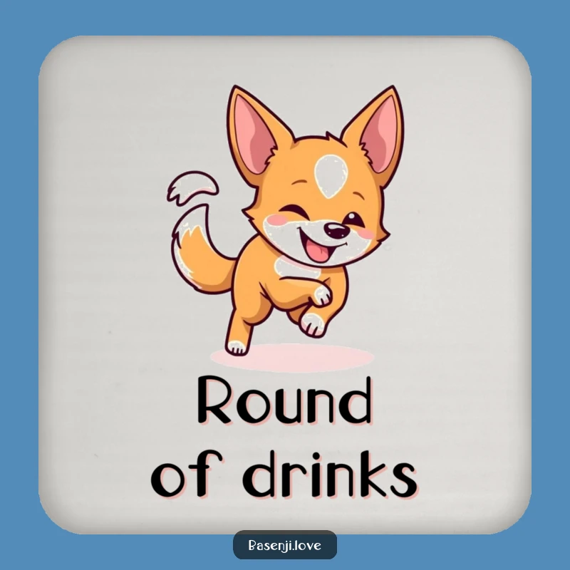 Funny Spinning Basenji Coaster: Protect Surfaces with Playful Energy!
