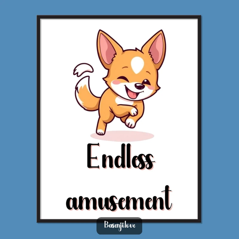 Funny Spinning Basenji Poster: Bring Playful Energy to Your Walls!