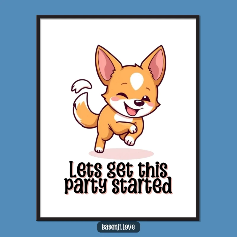 Basenji Tail Chase Printable Wall Art: Free Downloadable Playful Dog Art