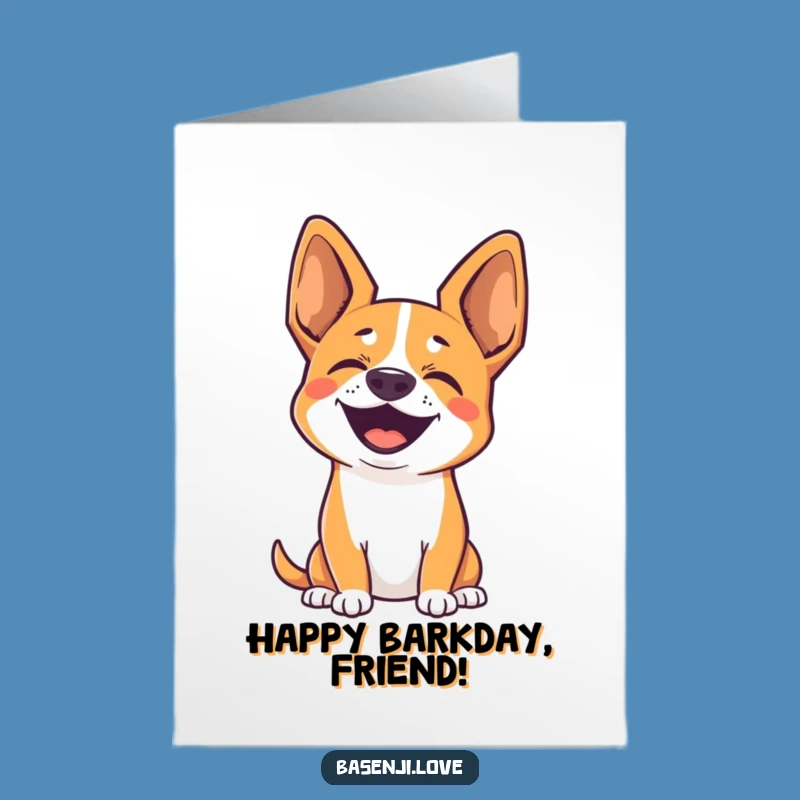 Basenji Birthday Card Free Printable: Silent Joyful Bark Downloadable Gift