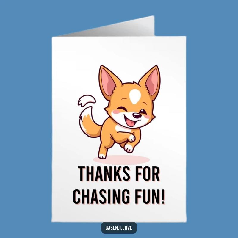 Funny Thank You Card Free Printable: Basenji Tail Spin