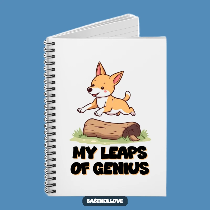 Funny Basenji Leaping Notebook: Hilarious Dog Journal for a Perfect Gift