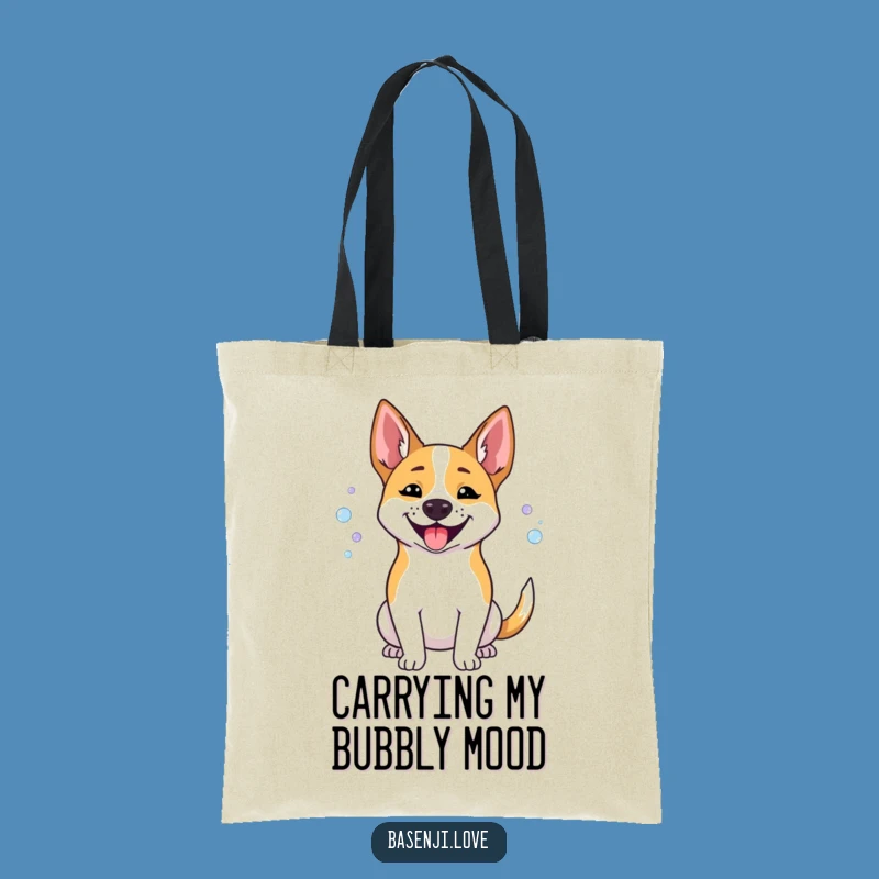 Funny Bubbles Basenji Tote Bag: Carry Joy with this Hilarious Dog Accessory