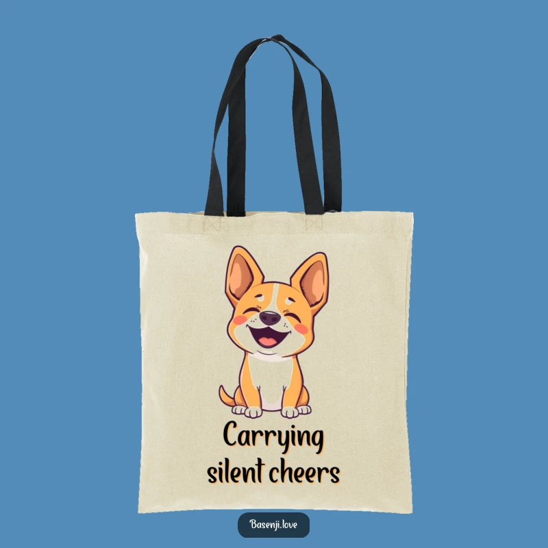 Funny Joyful Basenji Tote Bag: Carry Your Love for Silent Barks!