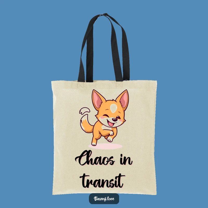 Funny Playful Basenji Tote Bag: Carry Your Doggy Fun!